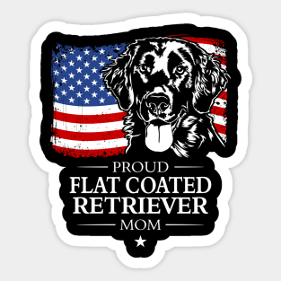 Proud Flat Coated Retriever Mom American Flag patriotic dog Sticker